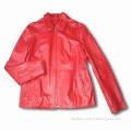Women's Leather Jacket with 100% Nylon Lining